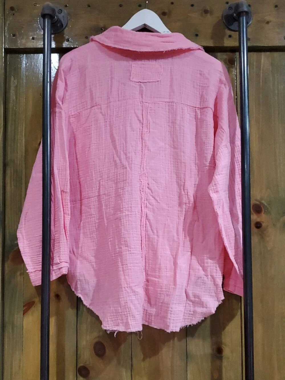 Casual Pink Button-Up Shirt - Zenana NWOT Resort Vacay Everyday Streetwear - Picture 6 of 8